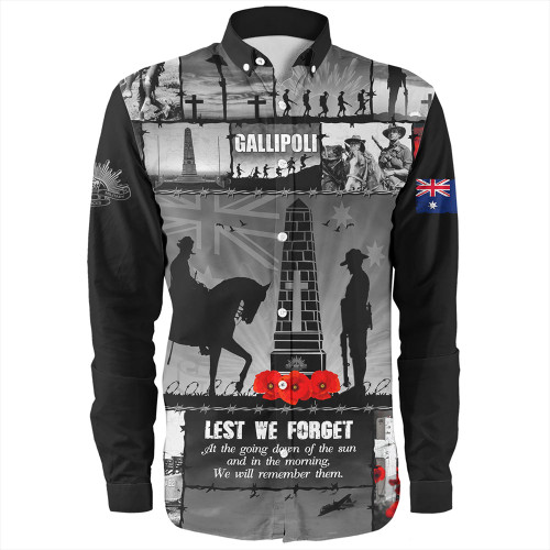 Australia Long Sleeve Shirt Anzac Day Honoring Gallipoli Heroes Memorial