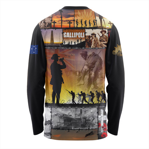 Australia Long Sleeve T-shirt Anzac Day Honoring Gallipoli Heroes Memorial Australia Long Sleeve T-shirt Anzac Day Honoring Gallipoli Heroes Memorial