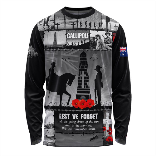 Australia Long Sleeve T-shirt Anzac Day Honoring Gallipoli Heroes Memorial Australia Long Sleeve T-shirt Anzac Day Honoring Gallipoli Heroes Memorial