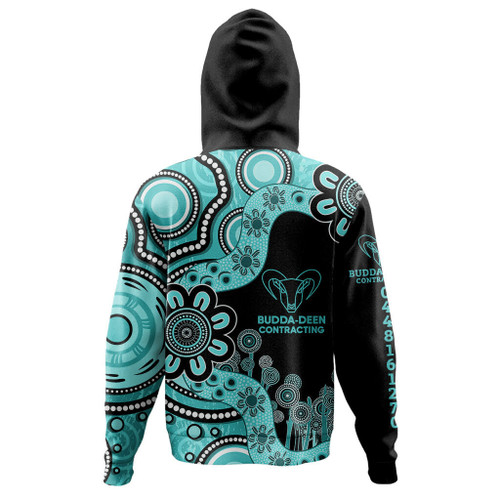 (Kids) Australia Hoodie Custom Aboriginal Indigenous Dot Painting Turquoise