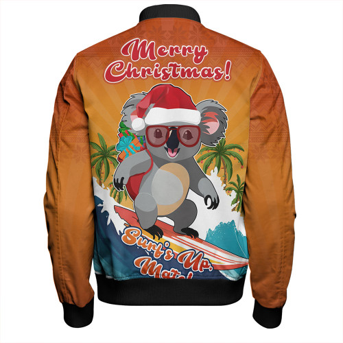 Australia Bomber Jacket Merry Christmas Surf's Up, Mate Koala