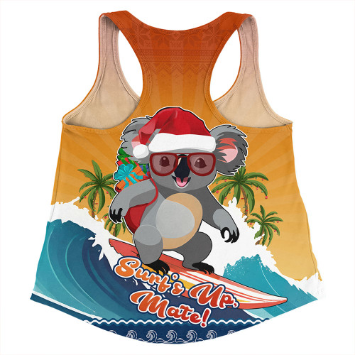 Australia Women Racerback Singlet Merry Christmas Surf's Up, Mate Koala