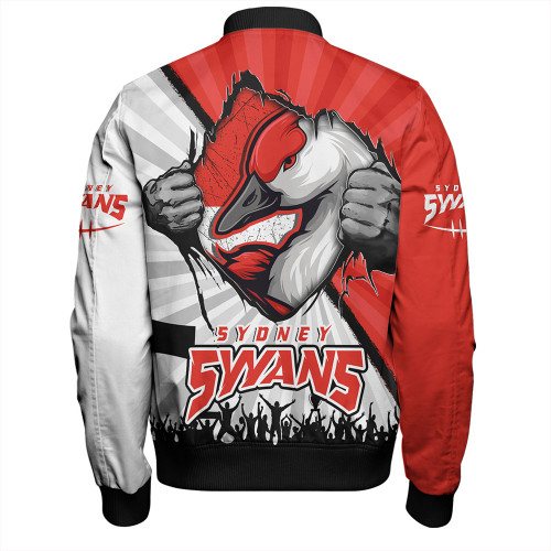 Sydney Swans Bomber Jacket Breaking Through Fan Design Sydney Swans Bomber Jacket Breaking Through Fan Design
