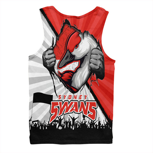 Sydney Swans Men Singlet Breaking Through Fan Design Sydney Swans Men Singlet Breaking Through Fan Design