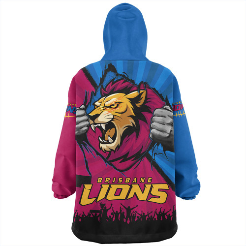 Brisbane Lions Snug Hoodie Breaking Through Fan Design Brisbane Lions Snug Hoodie Breaking Through Fan Design