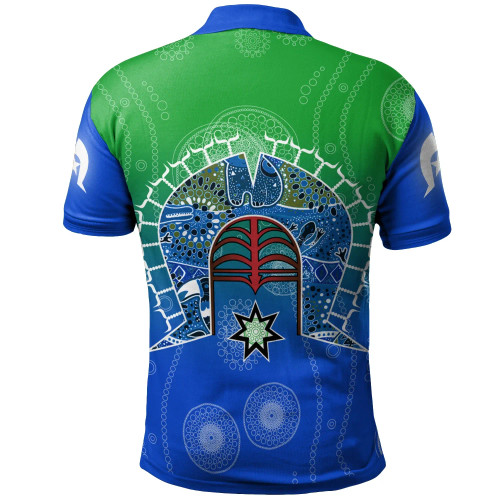 Australia Polo Shirt - Torres Strait Symbol With Aboriginal Patterns