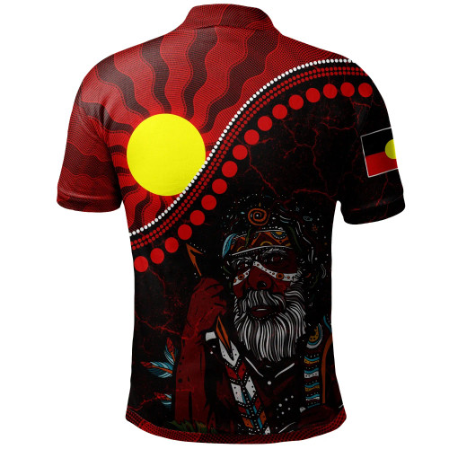 Australia Aboriginal Polo Shirt - Indigenous People And Sun Australia Aboriginal Polo Shirt - Indigenous People And Sun