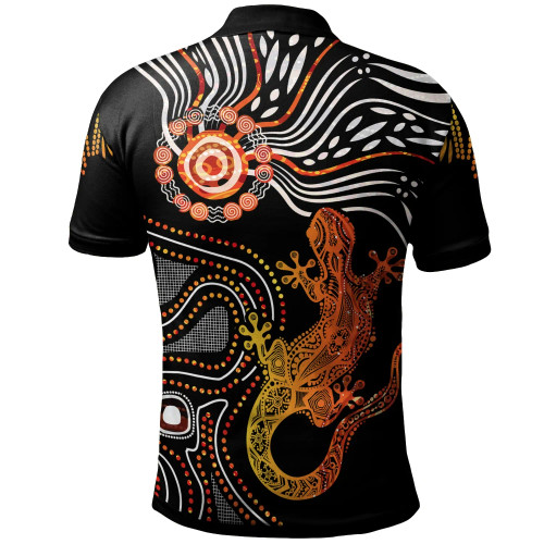 Australia Aboriginal Polo Shirt - Lizard Sunshine