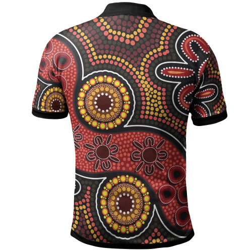 Australia Aboriginal Polo Shirt - Indigenous Circle Dot Painting Style