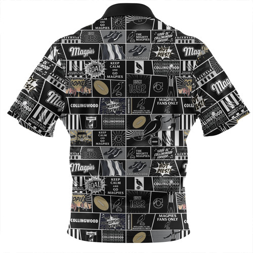 Collingwood Zip Polo Shirt Legacy Of The Pride Comic Style Collingwood Zip Polo Shirt Legacy Of The Pride Comic Style