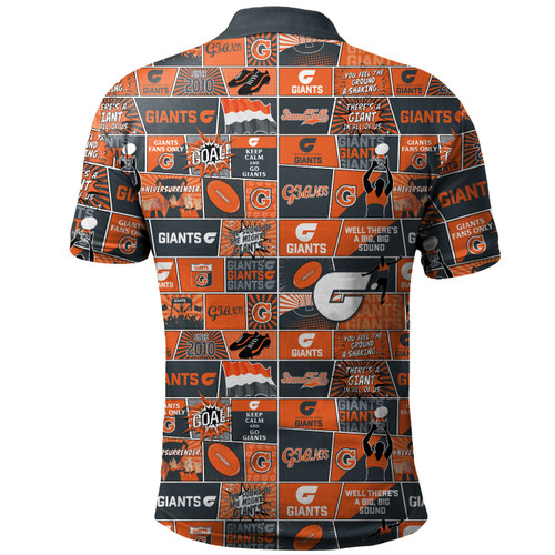 GWS GIANTS Polo Shirt Legacy Of The Pride Comic Style GWS GIANTS Polo Shirt Legacy Of The Pride Comic Style