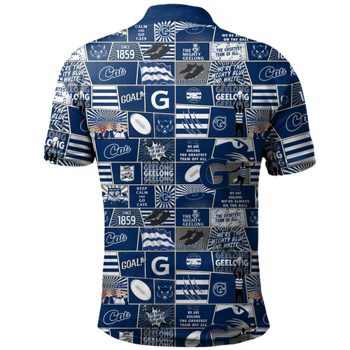 Geelong Cats Polo Shirt Legacy Of The Pride Comic Style Geelong Cats Polo Shirt Legacy Of The Pride Comic Style
