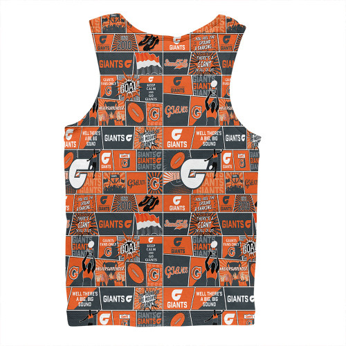 GWS GIANTS Men Singlet Legacy Of The Pride Comic Style GWS GIANTS Men Singlet Legacy Of The Pride Comic Style