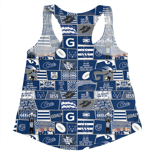 Geelong Cats Women Racerback Singlet Legacy Of The Pride Comic Style Geelong Cats Women Racerback Singlet Legacy Of The Pride Comic Style