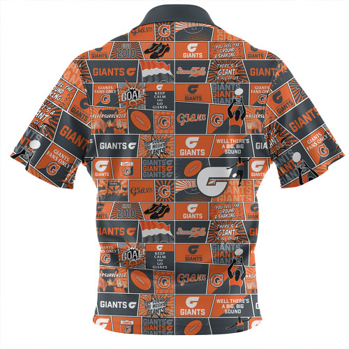 GWS GIANTS Zip Polo Shirt Legacy Of The Pride Comic Style GWS GIANTS Zip Polo Shirt Legacy Of The Pride Comic Style