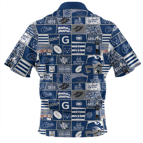 Geelong Cats Zip Polo Shirt Legacy Of The Pride Comic Style