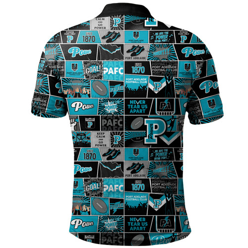 Port Adelaide Polo Shirt Legacy Of The Pride Comic Style Port Adelaide Polo Shirt Legacy Of The Pride Comic Style