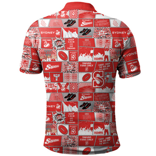 Sydney Swans Polo Shirt Legacy Of The Pride Comic Style Sydney Swans Polo Shirt Legacy Of The Pride Comic Style