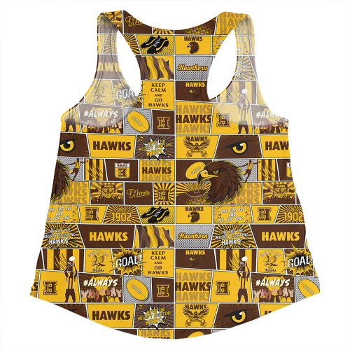 Hawthorn Women Racerback Singlet Legacy Of The Pride Comic Style Hawthorn Women Racerback Singlet Legacy Of The Pride Comic Style