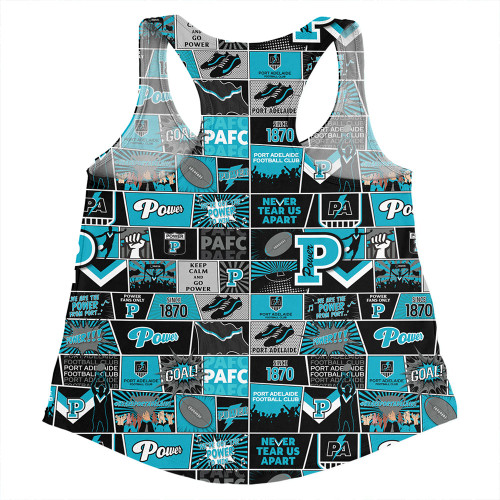 Port Adelaide Women Racerback Singlet Legacy Of The Pride Comic Style Port Adelaide Women Racerback Singlet Legacy Of The Pride Comic Style