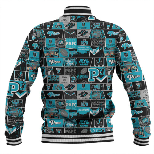 Port Adelaide Baseball Jacket Legacy Of The Pride Comic Style Port Adelaide Baseball Jacket Legacy Of The Pride Comic Style