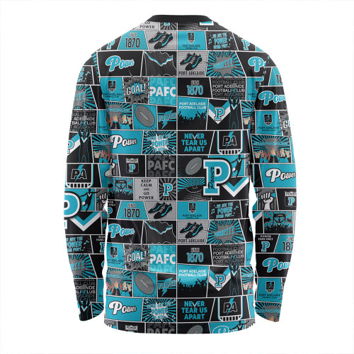 Port Adelaide Long Sleeve T-shirt Legacy Of The Pride Comic Style Port Adelaide Long Sleeve T-shirt Legacy Of The Pride Comic Style