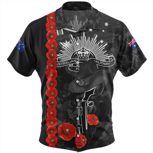 Australia Hawaiian Shirt Poppy Line Anzac Memorial