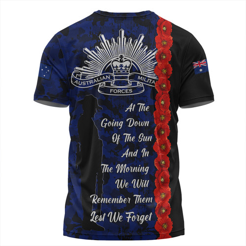 Australia T-Shirt Poppy Line Anzac Memorial Australia T-Shirt Poppy Line Anzac Memorial