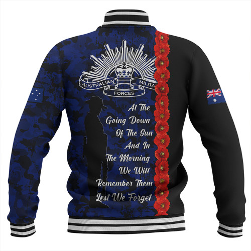 Australia Baseball Jacket Poppy Line Anzac Memorial