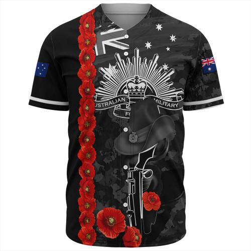 Australia Baseball Shirt Poppy Line Anzac Memorial Australia Baseball Shirt Poppy Line Anzac Memorial