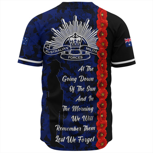 Australia Baseball Shirt Poppy Line Anzac Memorial Australia Baseball Shirt Poppy Line Anzac Memorial