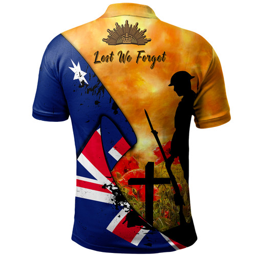 Australia Anzac Day Polo Shirt - Anzac Day Flag Lest We Forget Polo Shirt Ver.1