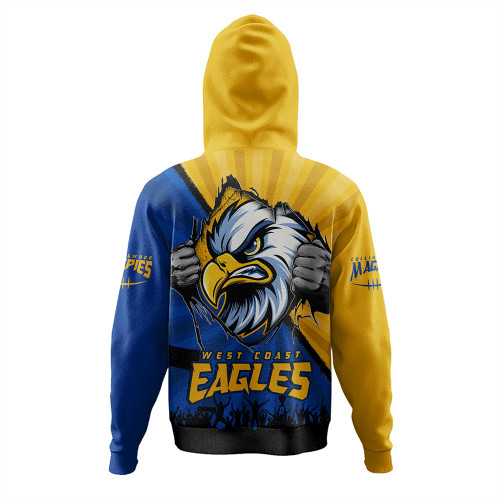 West Coast Eagles Hoodie Breaking Through Fan Design West Coast Eagles Hoodie Breaking Through Fan Design