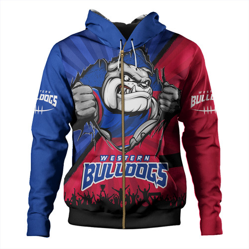 Western Bulldogs Hoodie Breaking Through Fan Design Western Bulldogs Hoodie Breaking Through Fan Design