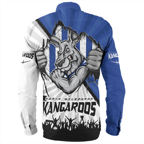 North Melbourne Long Sleeve Shirt Breaking Through Fan Design North Melbourne Long Sleeve Shirt Breaking Through Fan Design