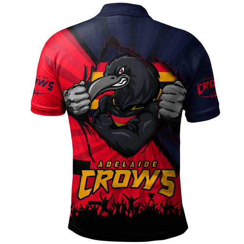 Adelaide Crows Polo Shirt Breaking Through Fan Design Adelaide Crows Polo Shirt Breaking Through Fan Design