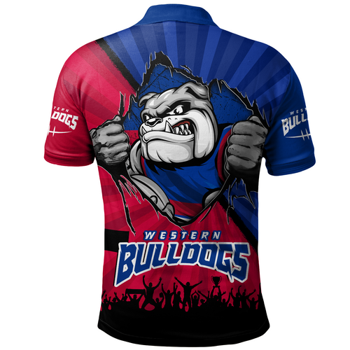 Western Bulldogs Polo Shirt Breaking Through Fan Design Western Bulldogs Polo Shirt Breaking Through Fan Design