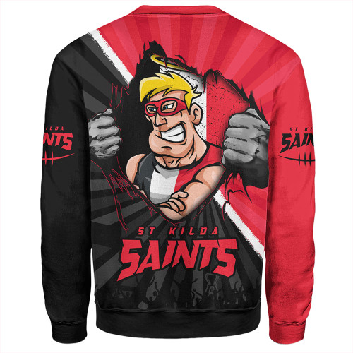 St Kilda Sweatshirt Breaking Through Fan Design St Kilda Sweatshirt Breaking Through Fan Design
