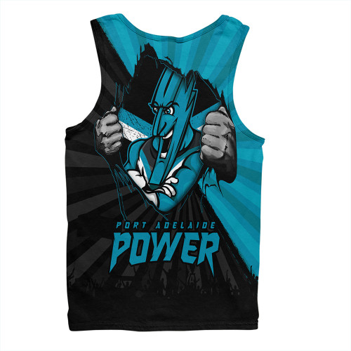 Port Adelaide Men Singlet Breaking Through Fan Design