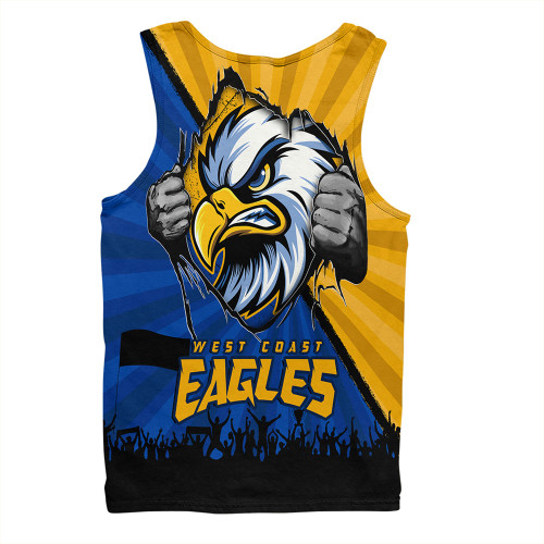 West Coast Eagles Men Singlet Breaking Through Fan Design West Coast Eagles Men Singlet Breaking Through Fan Design