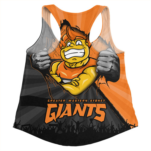 GWS GIANTS Women Racerback Singlet Breaking Through Fan Design