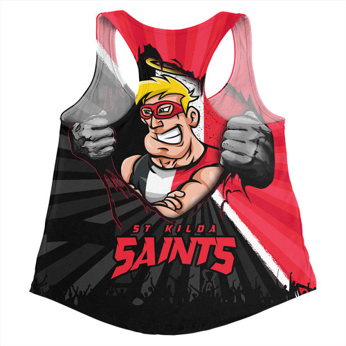 St Kilda Women Racerback Singlet Breaking Through Fan Design