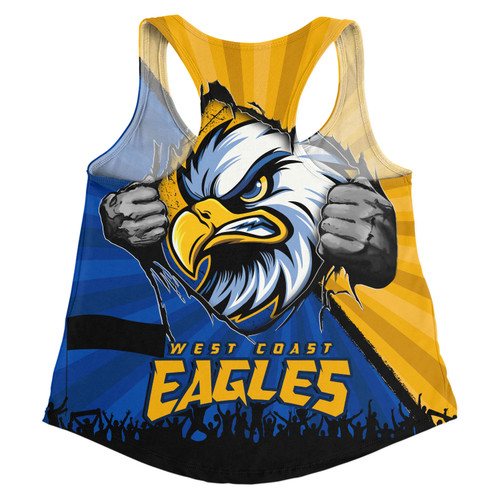 West Coast Eagles Women Racerback Singlet Breaking Through Fan Design