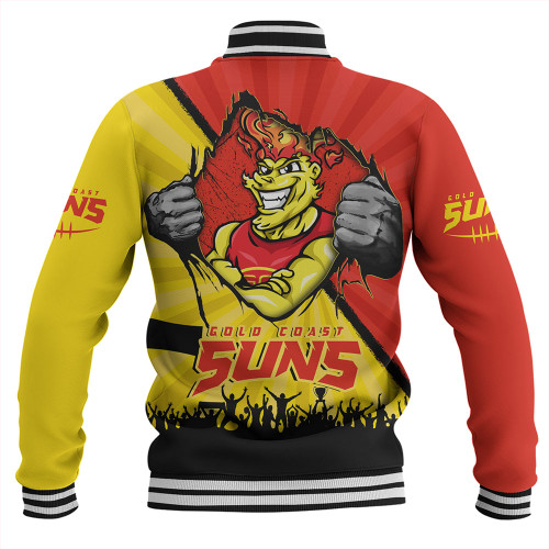 Gold Coast SUNS Baseball Jacket Breaking Through Fan Design Gold Coast SUNS Baseball Jacket Breaking Through Fan Design