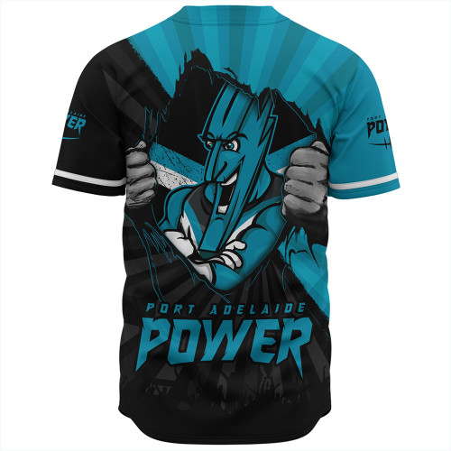Port Adelaide Baseball Shirt Breaking Through Fan Design Port Adelaide Baseball Shirt Breaking Through Fan Design