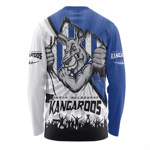 North Melbourne Long Sleeve T-shirt Breaking Through Fan Design