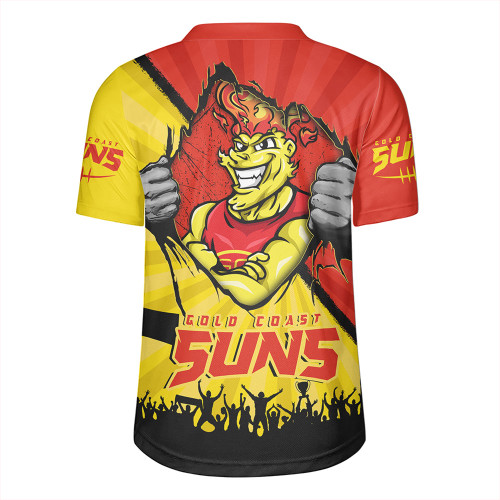 Gold Coast SUNS Rugby Jersey Breaking Through Fan Design Gold Coast SUNS Rugby Jersey Breaking Through Fan Design