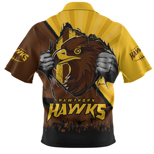 Hawthorn Zip Polo Shirt Breaking Through Fan Design
