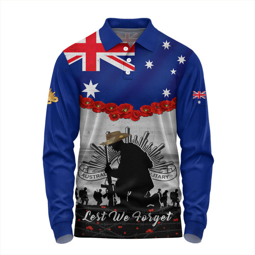 Australia Long Sleeve Polo Shirt Anzac Day Lest We Forget Honoring The Anzac Spirit Australia Long Sleeve Polo Shirt Anzac Day Lest We Forget Honoring The Anzac Spirit