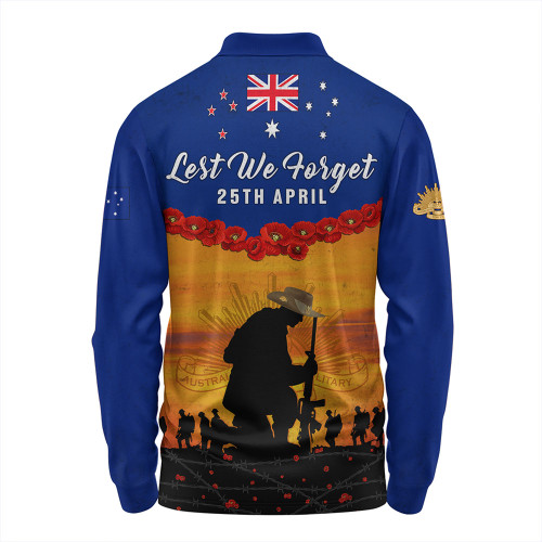 Australia Long Sleeve Polo Shirt Anzac Day Lest We Forget Honoring The Anzac Spirit Australia Long Sleeve Polo Shirt Anzac Day Lest We Forget Honoring The Anzac Spirit